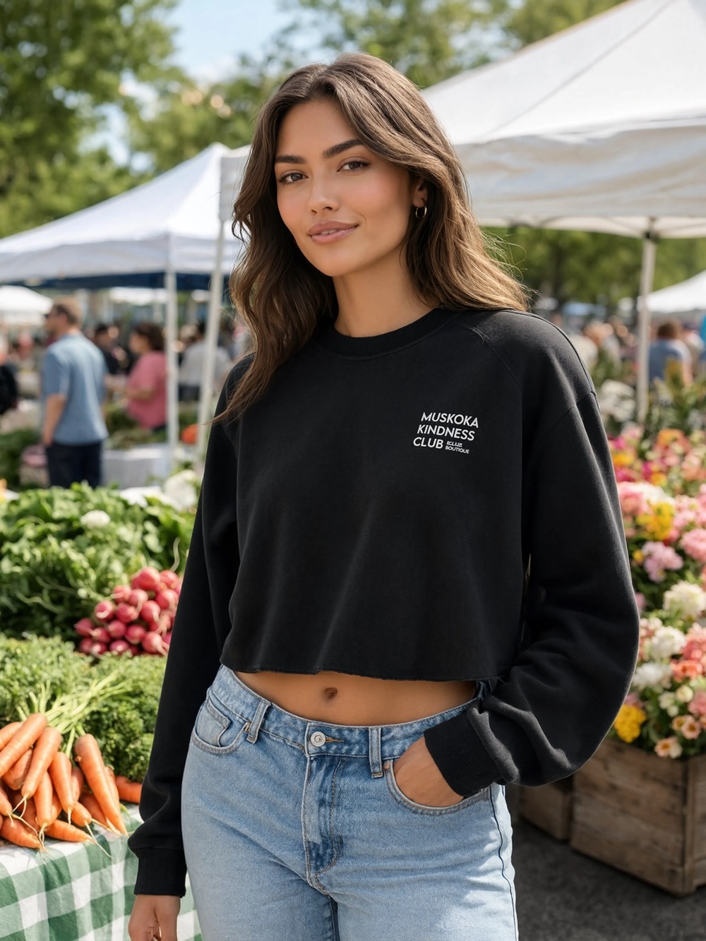 🌻5/$30🌻 BRUNETTE THE LABEL Muskoka Kindness Club Cropped Sweatshirt